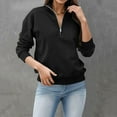 thumbnail image 2 of Durtebeua Half Zip Pullover Women Long Sleeve Casual Loose Pullover Tops, 2 of 5