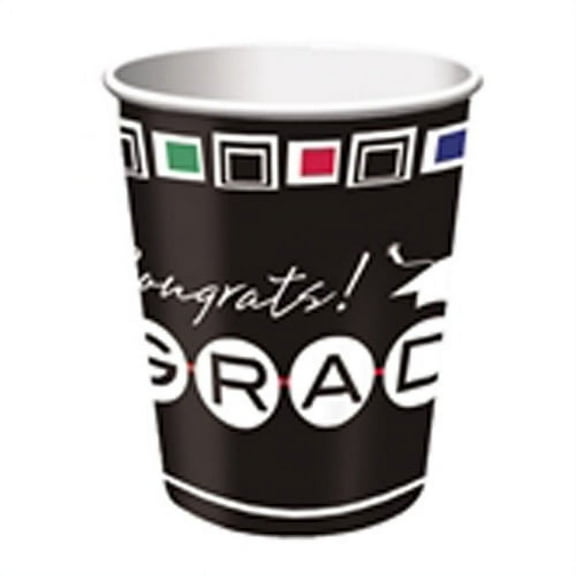 Graduation 'Mod Grad' 9oz Paper Cups (8ct)