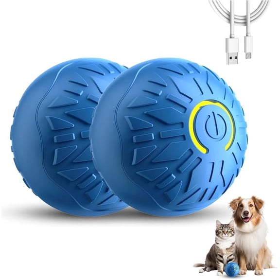 Interactive Dog Toys Dog Ball, Activated Automatic Rolling Ball, Durable Motion Activated Automatic Rolling Ball Toys for/Small/Medium/Large Dogs (2pc)