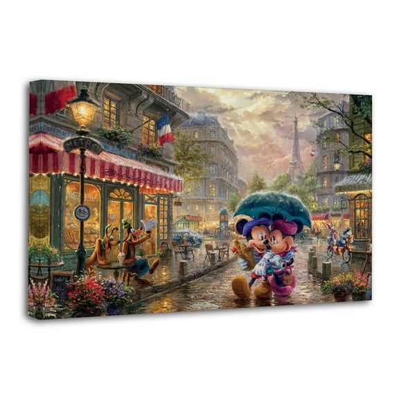 Mickeys And Minnie in Paris (2) Posters Wall Art Painting Canvas Gift Living Room Prints Bedroom Decor Poster Artworks 24x36inch(60x90cm)