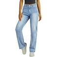 thumbnail image 6 of BLOCLOALO Baggy Pants Denim Pants Woman Wide Leg Jeans High Waisted Baggy Jeans Jean Elastic Waist Stretchy Jean Straight Leg Denim Pants Loose Pants Lounge Pants Palazzo Pants Light Blue Xxl, 6 of 7