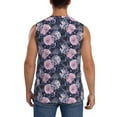thumbnail image 4 of Uemuo Flowers Pattern Men's Sleeveless T-Shirt,Muscle Athletic Tank Top, Moisture-wicking Quick-dry Breathable Classic Tee Top for Gym Run Outdoor Sports-XX-Large, 4 of 8