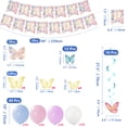 thumbnail image 7 of Butterfly Birthday Party Decorations - Butterfly Happy Birthday Banner, Macaron Balloons, 3D Butterfly Stickers, Cake Topper, Spring Hanging Swirls for Girls Party Garden Birthday Backdrop Supplies, 7 of 7