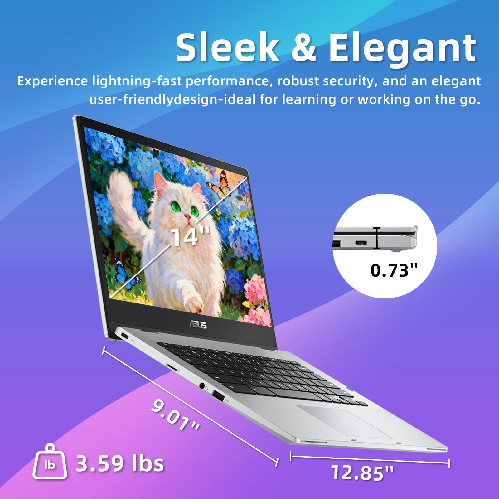 ASUS Chromebook Flip CX1 14" 2-in-1 Chromebook Laptop – Full HD Touchscreen, Intel Celeron N4500, 8GB RAM, 128GB eMMC, Chrome OS, MIL‑STD 810H Durability, Spill‑Resistant Keyboard, Silver