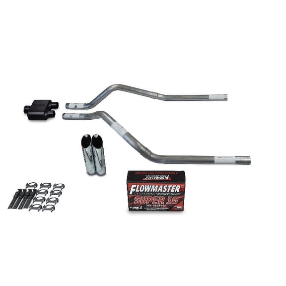Chevy Blazer 00-04 2.5" Dual Exhaust Kits Flowmaster Super 10 Slash Tip