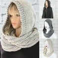 thumbnail image 6 of Winter Hat Warm Hooded for Infinity Scarf Cap Balaclava Pullover Chunky Knit Sha, 6 of 17