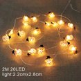 thumbnail image 3 of Cadena de luces con cabeza de ciervo de Papá Noel, decoraciones navideñas Muñeco de nieve Cadena de luces de alambre de cobre LED de Papá Noel Decoraciones navideñas elaboradas con cuidado, 3 of 4