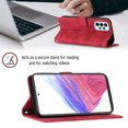 thumbnail image 5 of Feishell for Samsung Galaxy A73 5G 6.7 inch Wallet Case with Wrist Strap,Flip Cover with Embossed Pattern PU Leather Kickstand Credit Card Slots Magnetic Clasp Folio Purse Phone Case,Red, 5 of 7