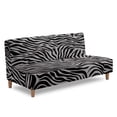 thumbnail image 3 of SCRAWLGOD Zebra Stripe Print Sofa Cover Without Armrest for Living Room Anti Slip Breathable Futon Slipcover Washable Decorative Couch Cover with Elastic Bottom, 3 of 9