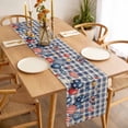 thumbnail image 3 of Independence Day Table Runner - 120 Inch Long, Kitchen Dining Table Runner Dresser Scarves, Flag Balloons Butterflies Blue Plaid Farmhouse Decor for Coffee Tables Wedding Party Banquet, 3 of 8