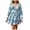 Blue, variant on Levmjia Women Floral Print Mini Dress V Neck Long Sleeve Loose Elastic Flowy Casual Dress Spring Summer Vacation Party Maternity Daily Outdoor Elegant