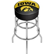 University of Iowa Chrome Bar Stool with Swivel - Logo