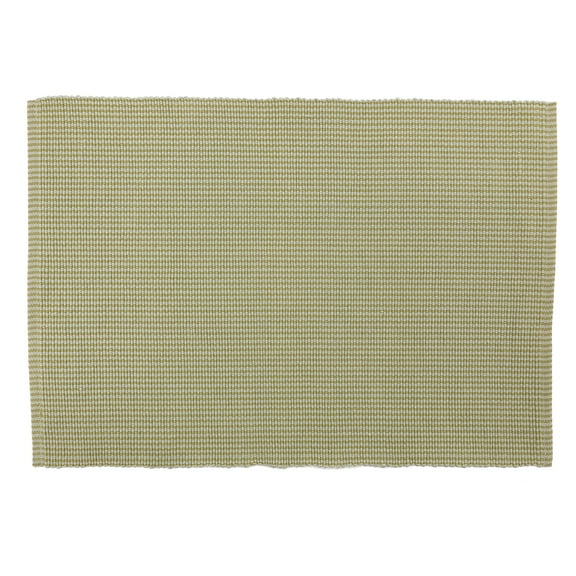 13'' x 19'' Port Stripe Fern Single Cotton Reversible Tabletop Placemat