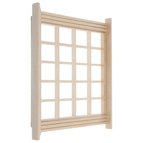 Dollhouse Window Prop DIY Doll House Decoration Mini Wooden Blank Window Doll House Accessory