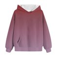 thumbnail image 6 of Ulanda Girls Casual Long Sleeve Hoodies Cute Oversized with Pocket Sweatshirt Tops (Purple, 11-12 Years）, 6 of 6