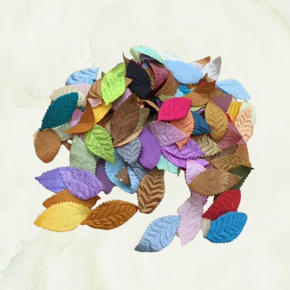 DINHEAROM Artificial Silk Leaf Cloth Assorted Color 100Pcs 2In 1.2In