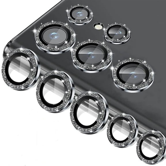 for Samsung Galaxy S24 Ultra Camera Lens Protector, 9H Tempered Glass Anti-Scratch Metal Ring Camera Screen Protector, for Samsung Galaxy S24 Ultra, Black