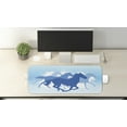 thumbnail image 2 of Animal Computer Mouse Pad, Creative Galloping Horse Silhouettes in Blue Monochromatic Design, Rectangle Non-Slip Rubber Mousepad Large, 31" x 12" Gaming Size, Cobalt Blue and Pale Blue, by Ambesonne, 2 of 2