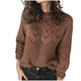 thumbnail image 1 of Qiopertar Pull Décontracté pour Femmes à Manches Longues Col Rond Tricoté Offres de la Semaine Liquidation à Moins de 5$ jusqu'à 90 % de Réduction, 1 of 6