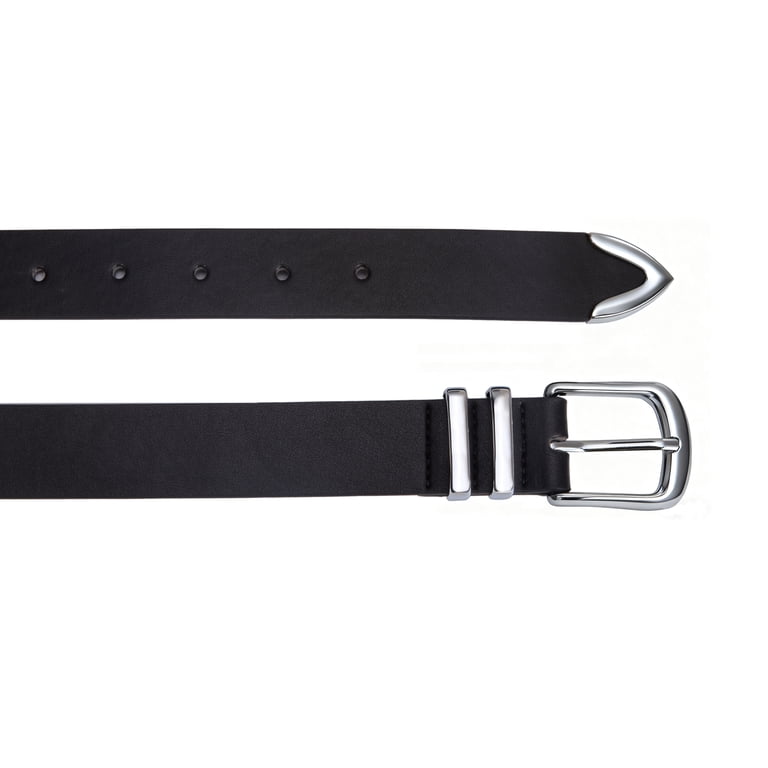 Leather Belt with Silver Gray Buckle for Jeans Pants Dresses Women Bling Leather Belts For Jeans Pants With Fashion  main image 3
