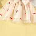 thumbnail image 5 of Baby Girl Dress Toddler Girls Summer Short Sleeve Fruits Prints Tulle Princess Dress with Bowknot Dance Party Dresses Toddler Girl Dress Red 12 Months-18 Months, 5 of 7