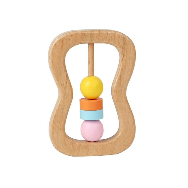 TIELUTT Wooden Rattle Musical Instrument Percussion Toy for Kids Natural Sounding Educational & Fractiles-7 Focus Factor for Kids Activities Color Cubes Building for Kids Ages 2-4 Building for Kids A