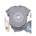 thumbnail image 3 of QAFOPEH Women Good Luck Four Leaf Clover Print Round Neck Short Sleeve T-Shirt, 3 of 7