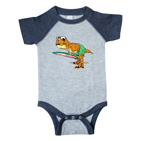 

Inktastic Tyrannosaurus Rex with Surf Board Gift Baby Boy or Baby Girl Bodysuit