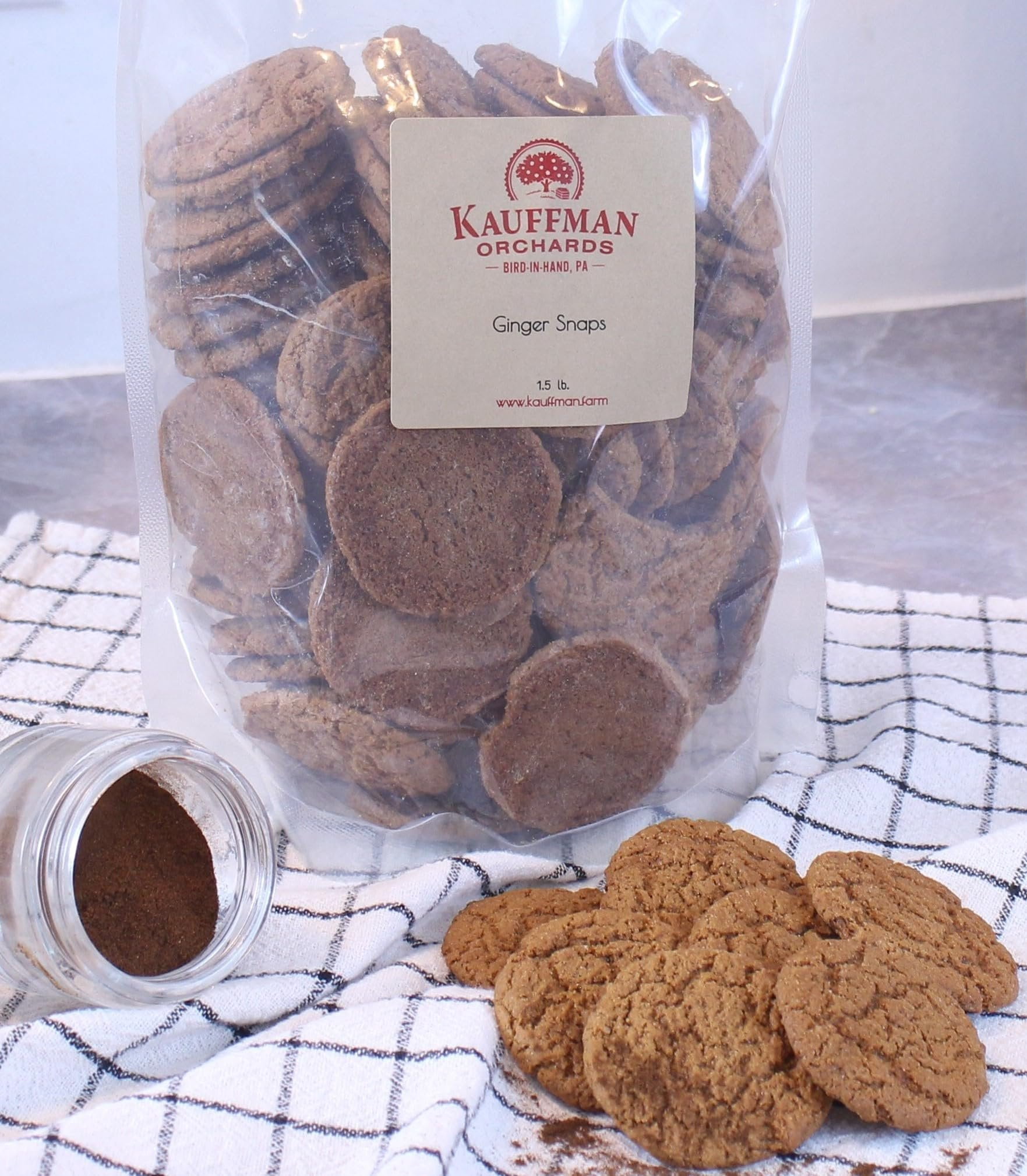 Kauffman Orchards Ginger Snap Cookies, Bulk 1.5 Pound Bag