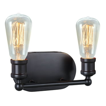 Aspen Creative 62166, Two-Light Metal Bathroom Vanity Wall Light Fixture, 10-7/8" Wide, Transitional Design in Oil Rubbed Bronze