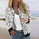 thumbnail image 2 of Chaqueta bomber informal con estampado de calabaza para mujer, abrigo ligero con cremallera y estampado floral para primavera y otoño, 2 of 5