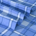 thumbnail image 4 of Sleepdown Twin XL Sheets - 100% Cotton Flannel Bed Sheets Set with Deep Pockets, Brushed Flannel with Elastic Fitted Sheet Set, Soft & Cozy Sheets, 3 Piece Bedding and Pillowcase set, Dark Blue Plaid, 4 of 7