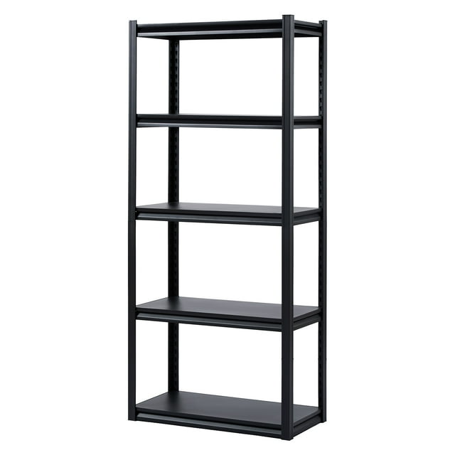 KFFKFF Étagère de Rangement, 2000 Lb, Étagère de Rangement de Garage à 5 Niveaux, 16 Pouces P x 32 Pouces L x 72 Pouces H, Noir