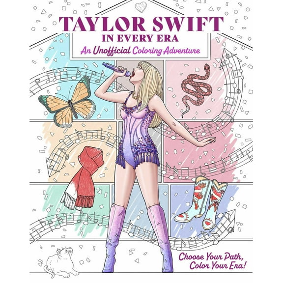 Taylor Swift in Every Era: An Unofficial Coloring Adventure, 64 pages (Paperback)
