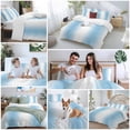 thumbnail image 6 of Sky Blue White Bedding 3 Piece Duvet Cover Set Twin Size, Gradient Vertical Stripes Minimalist Soft Microfiber Comforter Cover with Zipper Closure & Pillowcases, Wrinkle & FadeResistant Quilt Cover, 6 of 9