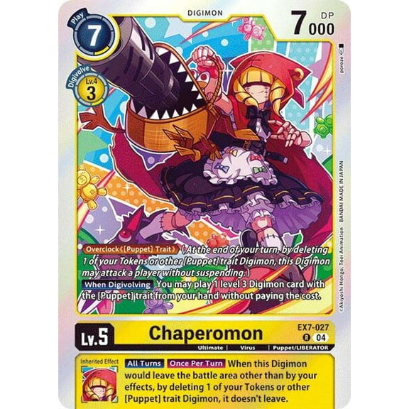 Digimon Liberator Rare Chaperomon EX7-027