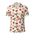 thumbnail image 2 of Daiia Strawberries And Leaf Pattern Men’s Polo Shirts,Solid Deck Shirt,Classic Fit, Breathable Cotton Polo for Casual and Sport Wear-Medium, 2 of 9