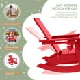 thumbnail image 6 of WestinTrends Ashore 3-Piece Kids Modern Rocking Chair With Cup Holder and Square Side Table Set, Red, 6 of 13
