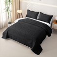 thumbnail image 3 of Castle Fairy Vintage Aztec Strip Bed Spread Queen 3pcs,Minimalism Tribal Geometric Queen Coverlet Set,Charcoal Black,1 Quilt and 2 Pillowcases, 3 of 7
