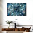thumbnail image 3 of Elephant Stock Mandala In Blue Ii Wall Art - Horizontal Multi Panel Canvas - Living Room Wall Decor - Decor Elements Multi Panel - Blue And Turquoise Decor By Danhui Nai - 38" x 24", 3 of 8