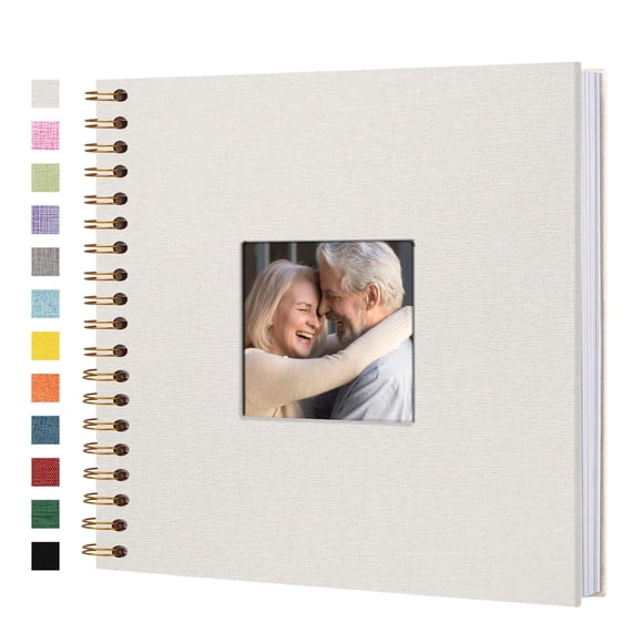 Álbum de fotos Yopih, tapizado en lino, 25 x 25 cm, tapa dura, 80 páginas