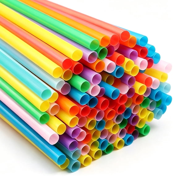 100 Pack Individually Wrapped Colored Jumbo Boba Straws, 9.45" Long for Smoothies & Parties