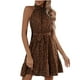 thumbnail image 1 of Mujeres Verano Casual Sin mangas Halter Wave Point Vestidos sexy Vestido delgado + Cinturones Pompotops ghjkhdj6367, 1 of 8