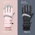 thumbnail image 3 of Guantes de esquí para hombre y mujer, guantes de esquí con pantalla táctil para deportes al aire libre, resistentes al frío, con forro polar, gruesos, a prueba de heladas, 3 of 6