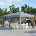 thumbnail image 2 of Outsunny 10' x 20' Pop Up Canopy Tent with Netting, Heavy Duty Instant Sun Shelter, Large Tents for Parties with Carry Bag for Outdoor, Garden, Patio, Gray, 2 of 9