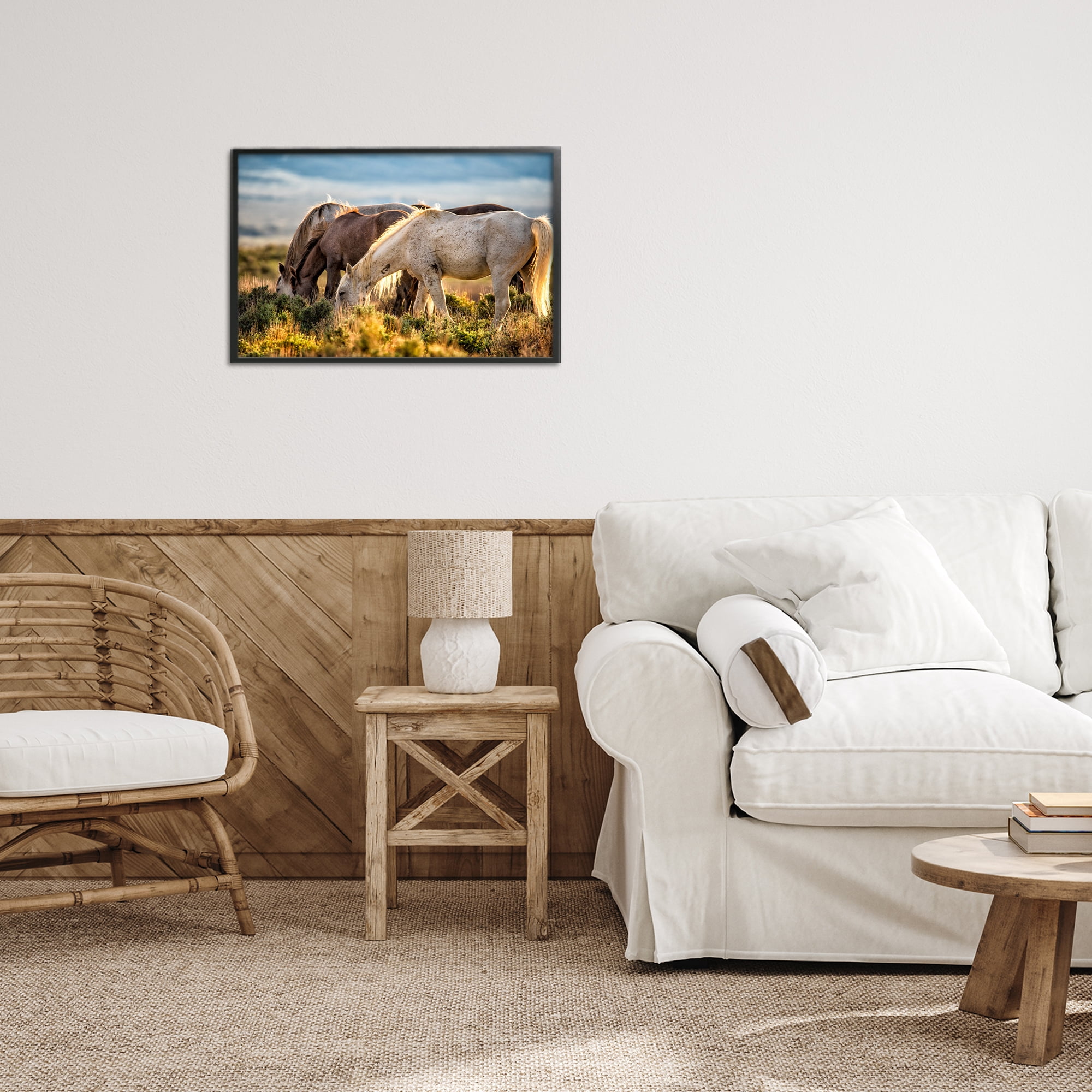 Stupell Industries Equine Evening Graze Black Framed Giclee Art, design by Tim West