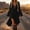 Black, variant on Women's V Neck Long Sleeve Ruffle Hem Dress Lace Up Front Bell Sleeve High Low Casual Tunic for Fall Winter Daily Wear Cozy