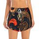 thumbnail image 2 of Balery Fiery Floral Pattern Pantalones cortos deportivos para mujer con forro y dos bolsillos, elásticos, para entrenamiento, gimnasio, yoga-X-Large, 2 of 7