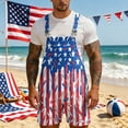 thumbnail image 3 of CAIVO Men Bib Overalls Casual Overalls With Adjustable Straps Independence Day Comfortable Stylish Everyday Wear Fashion Shorts Romper Celebrate America's 250th Anniversary Jumpsuits, 3 of 8