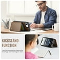 thumbnail image 5 of Allytechgroup 2 In 1 Wallet Case for iPhone 16e, Detachable Magnetic Back Cover Cards Holder Premium PU Leather Stand RFID Blocking Bumper Shockproof Case Cover for iPhone 16e, Brown, 5 of 11